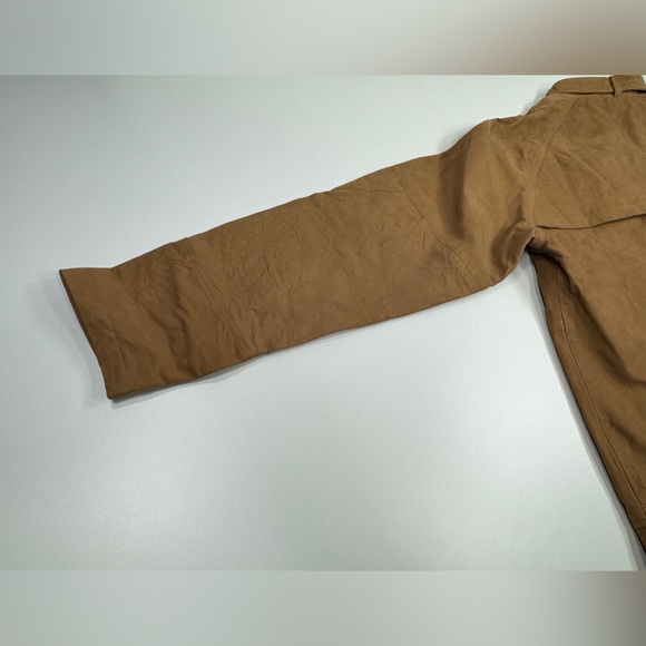 Surface to Air Seasaw Biker Jacket Tan Nubuck Leather Motorcycle Neck Straps M - Picture 10 of 16